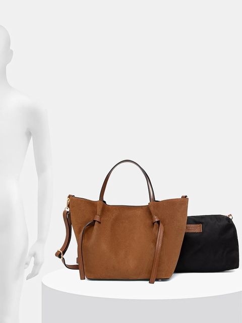 Answear.LAB torebka zamszowa kolor brązowy