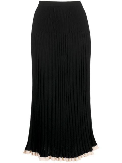 Proenza Schouler ribbed-knit midi skirt - Black