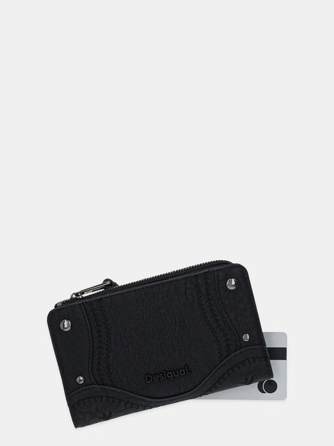 Desigual portfel EMBRO PATCH EMMA BLA damski kolor czarny 25WAYP17 - zdjęcie produktu nr 2