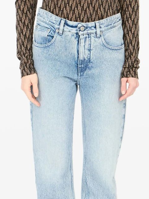 MM6 Maison Margiela five-pocket split-leg denim pants - Blue