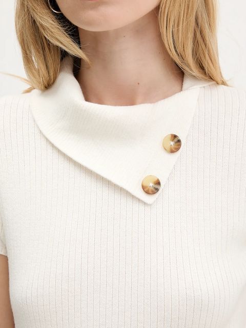 Hollister Co. bluzka damska kolor beżowy gładka KI350-5130