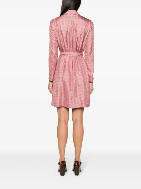 Lanvin geometric-pattern silk wrap dress - Pink