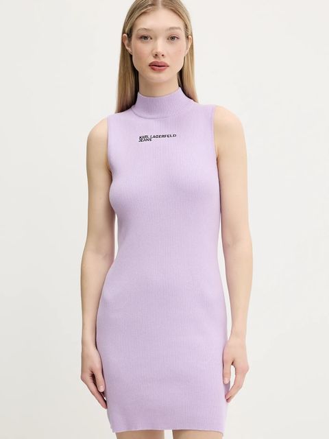 Karl Lagerfeld Jeans sukienka kolor fioletowy mini dopasowana A3W13010 - zdjęcie produktu nr 1