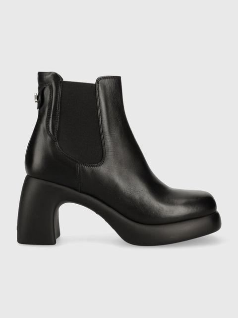 Karl Lagerfeld sztyblety skórzane ASTRAGON damskie kolor czarny na słupku KL33840 - zdjęcie produktu nr 1