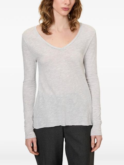 American Vintage Jacksonville V-neck T-shirt - Grey - zdjęcie produktu nr 2