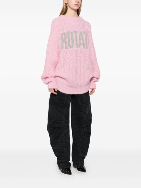 ROTATE BIRGER CHRISTENSEN knitted-logo sweater - Pink
