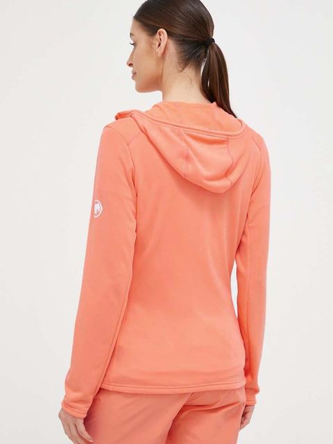 Mammut bluza sportowa Aconcagua Light ML kolor pomarańczowy z kapturem gładka