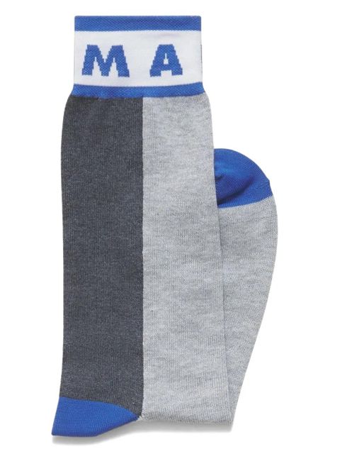 Marni intarsia-knit logo socks - Grey