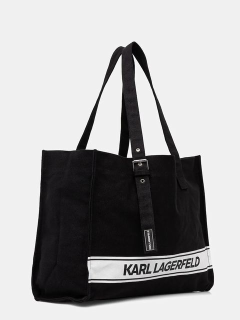 Karl Lagerfeld torebka bawełniana K/ESSENTIAL kolor czarny B1M46078 - zdjęcie produktu nr 2