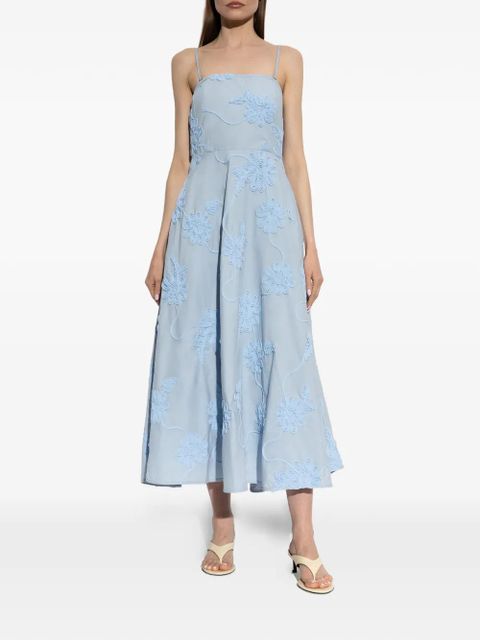 ROTATE BIRGER CHRISTENSEN floral-appliqué midi dress - Blue - zdjęcie produktu nr 2