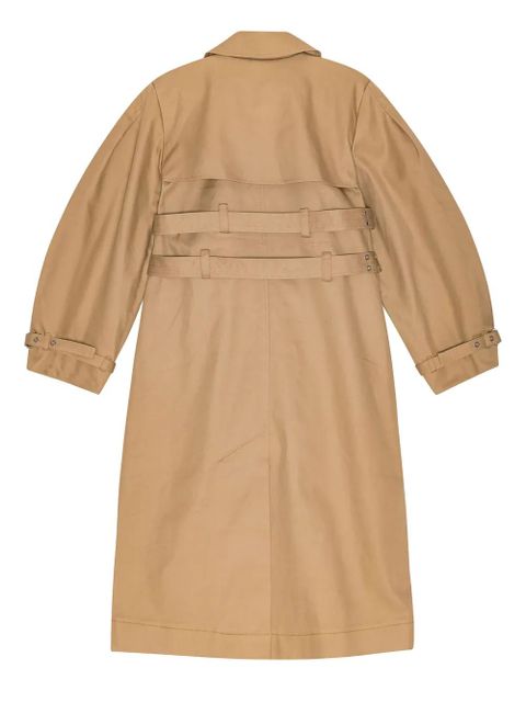 GANNI belted trench coat - Brown