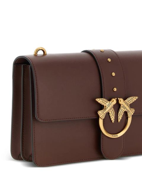 PINKO Love One Classic studded leather cross body bag - Brown