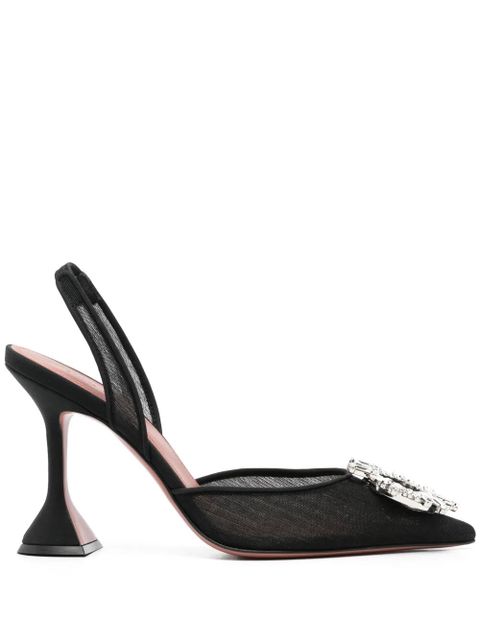 Amina Muaddi 100mm Begum slingback pumps - Black - zdjęcie produktu nr 1