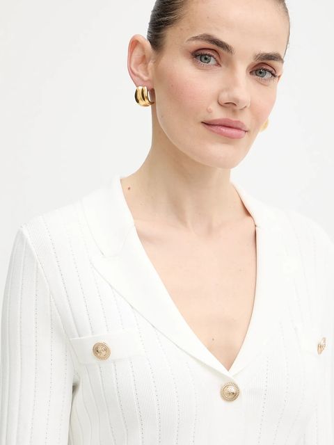 Guess kardigan FELICITY damski kolor biały lekki W5YR11 Z0130