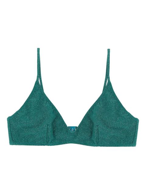 MC2 Saint Barth Paloma lurex triangle bikini top - Green - zdjęcie produktu nr 1