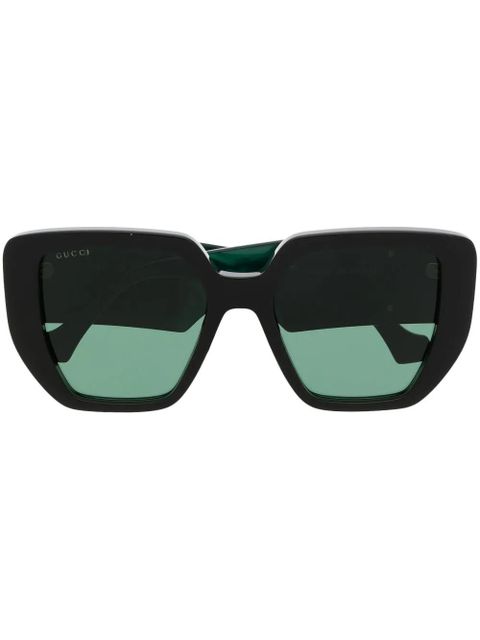 Gucci Eyewear Interlocking G oversized-frame sunglasses - Black - zdjęcie produktu nr 1