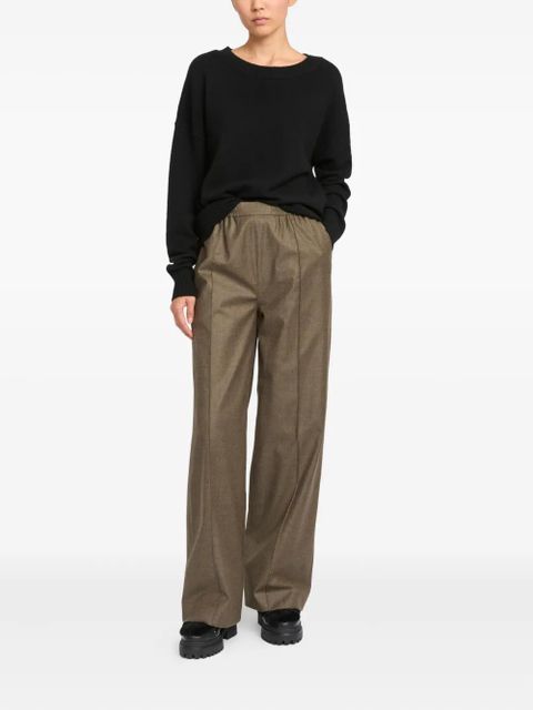 Yves Salomon elasticated waistband flannel trousers - Brown - zdjęcie produktu nr 2