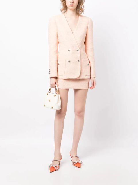 Alessandra Rich sequin-embellished tweed blazer - Pink