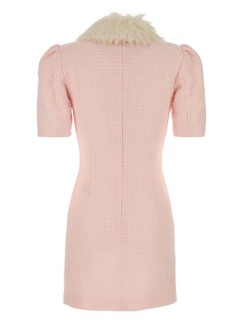 Alessandra Rich button-up dress with faux fur collar - Pink - zdjęcie produktu nr 2