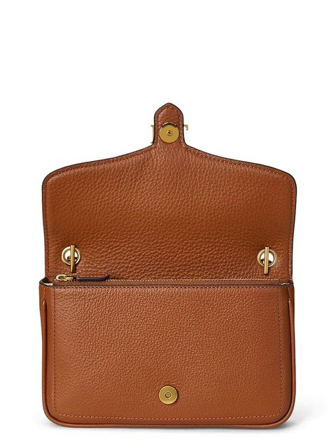 Lauren Ralph Lauren portfel skórzany damski kolor brązowy 432977374