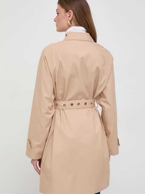 MICHAEL Michael Kors płaszcz bawełniany kolor beżowy przejściowy