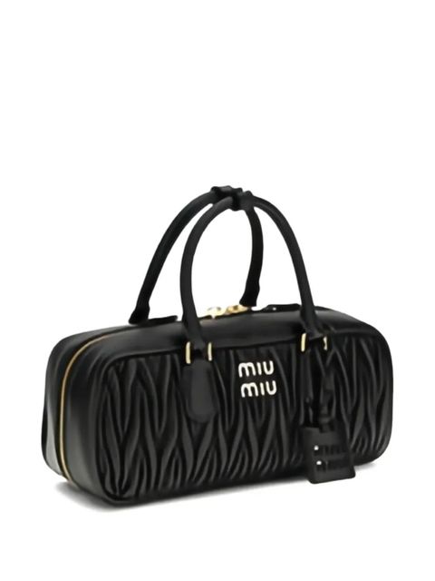 Miu Miu Matelassé leather arcadie handbag - Black - zdjęcie produktu nr 2