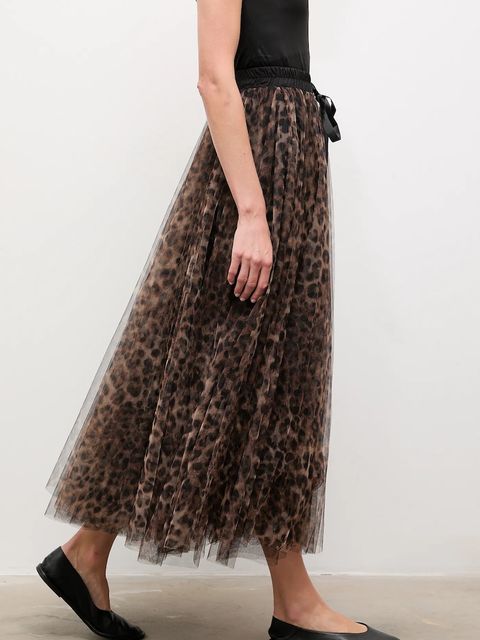 Answear.LAB spódnica kolor brązowy maxi rozkloszowana