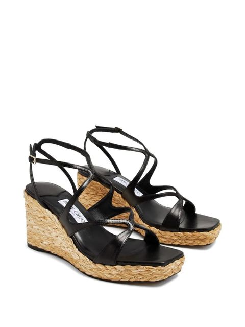 Jimmy Choo raffia leather heels - Black - zdjęcie produktu nr 2