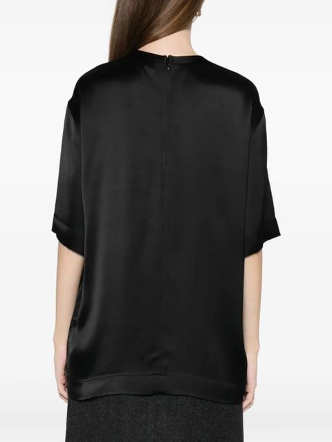 TOTEME satin T-shirt - Black