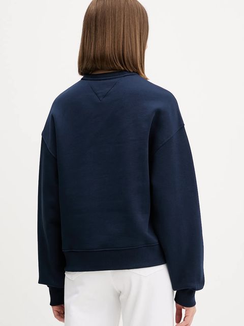 Tommy Jeans bluza bawełniana damska kolor granatowy z aplikacją DW0DW17325 - zdjęcie produktu nr 2