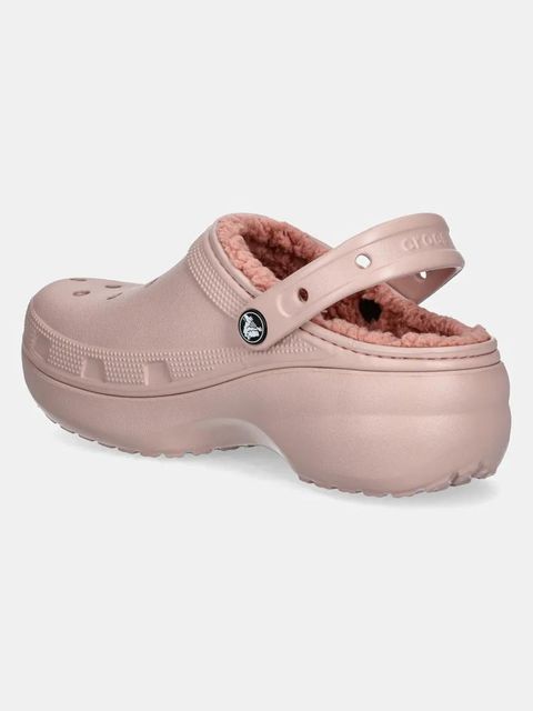Crocs kapcie Classic Platform Lined Clog W kolor różowy 207938