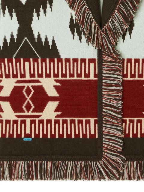 Alanui Icon jacquard fringed cardigan - Blue