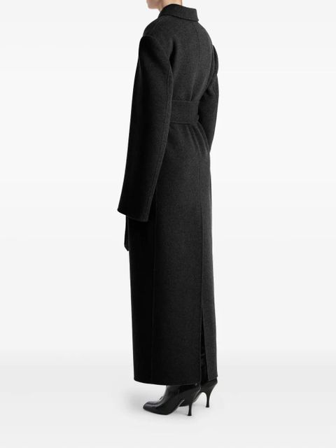 KHAITE Belted collared coat - Black