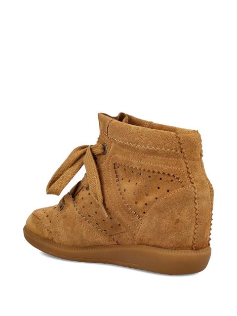 ISABEL MARANT perforated wedge boots - Brown