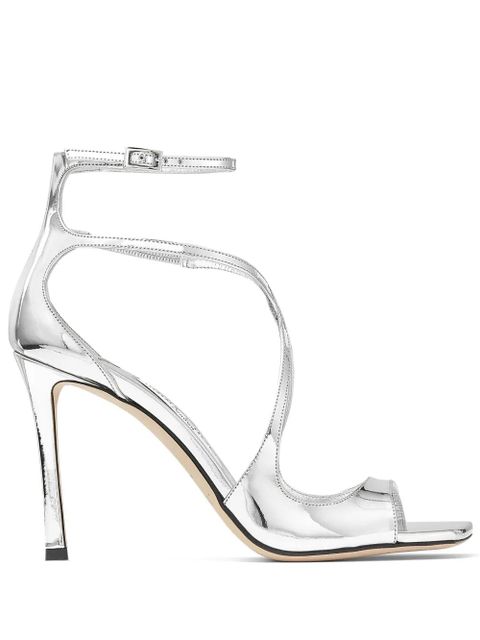 Jimmy Choo Azia 95mmm leather sandals - Silver - zdjęcie produktu nr 1