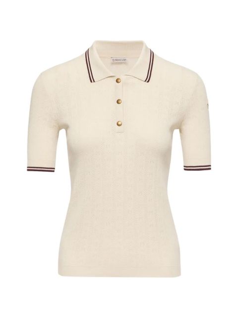 Moncler striped polo shirt - Neutrals - zdjęcie produktu nr 1