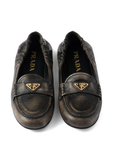 Prada leather loafers - Black