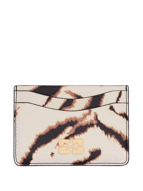 GANNI Bou zebra-print card holder - Neutrals - zdjęcie produktu nr 1