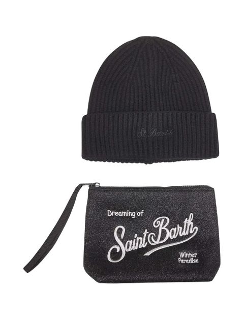 MC2 Saint Barth embroidered beanie pouch (set of two) - Black