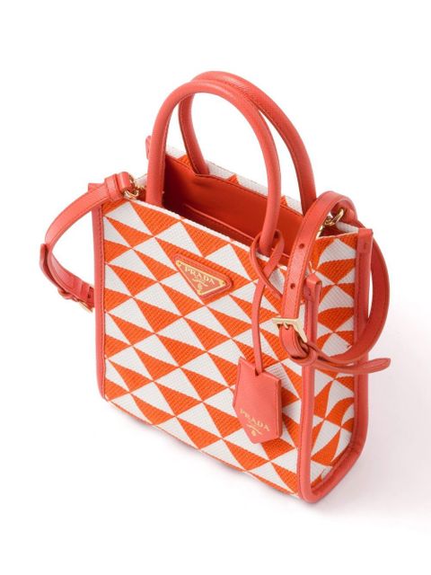 Prada Symbole embroidered mini bag - Orange