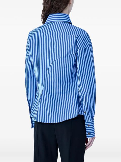 Vivienne Westwood Bella asymmetrical-fastening striped shirt - Blue