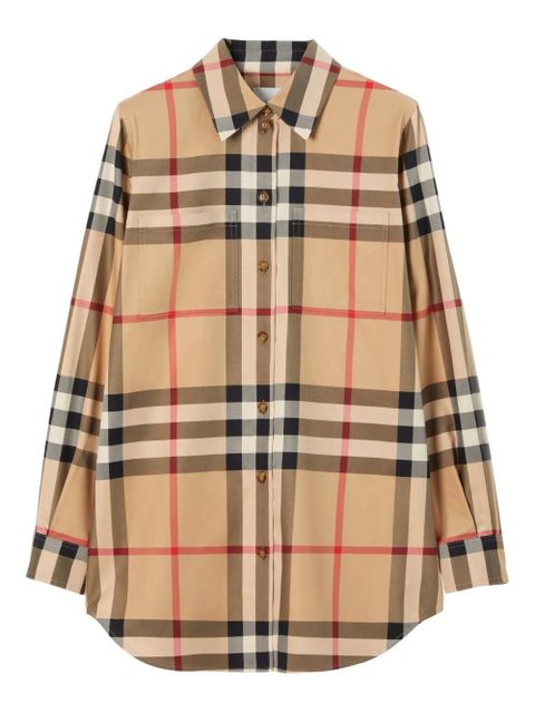 Burberry Vintage Check pattern cotton shirt - Brown - zdjęcie produktu nr 1