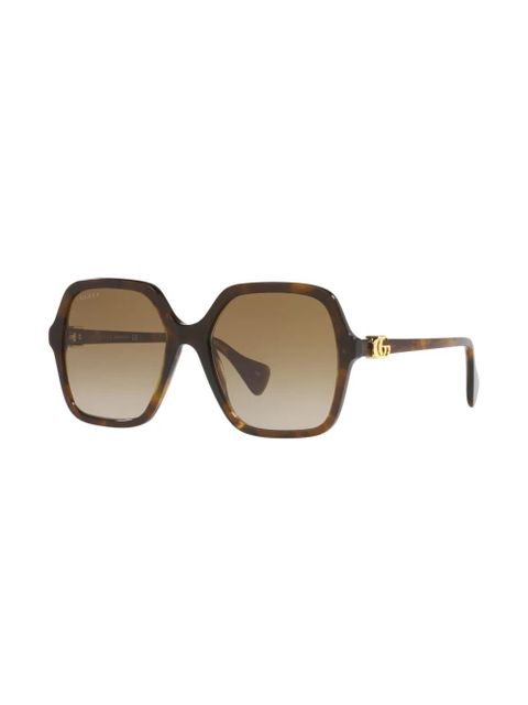 Gucci Eyewear tortoiseshell-effect square-frame sunglasses - Brown - zdjęcie produktu nr 2
