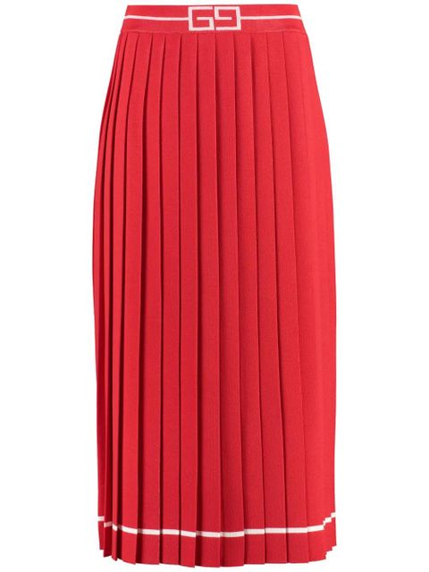 Gucci GG-waistband jacquard midi skirt - Red - zdjęcie produktu nr 1