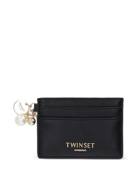 TWINSET faux-pearl charm card holder - Black - zdjęcie produktu nr 1