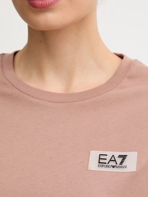 EA7 Emporio Armani t-shirt bawełniany damski kolor brązowy AF12503.7W000407
