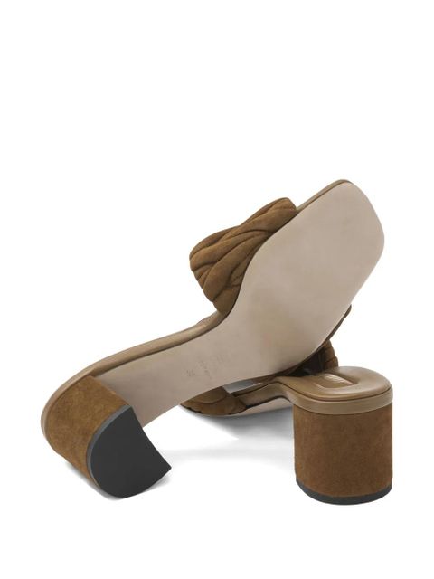 Miu Miu quilted logo sandals - Brown - zdjęcie produktu nr 2