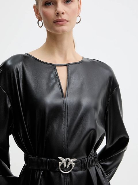 Pinko sukienka kolor czarny mini oversize 105587 A2P4