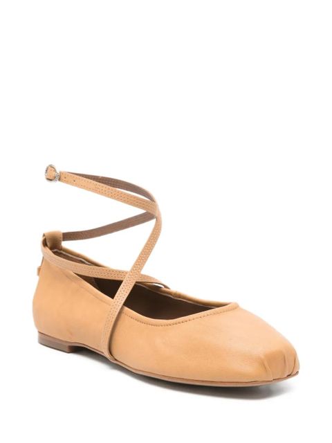 Ba&Sh leather wrap-strap ballet flats - Brown - zdjęcie produktu nr 2