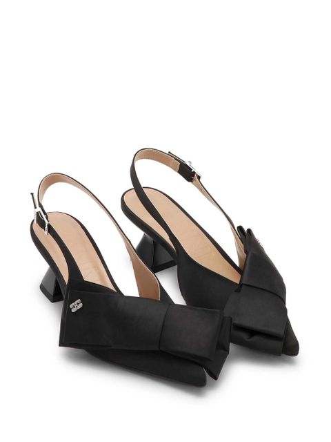 GANNI big bow satin pumps - Black - zdjęcie produktu nr 2
